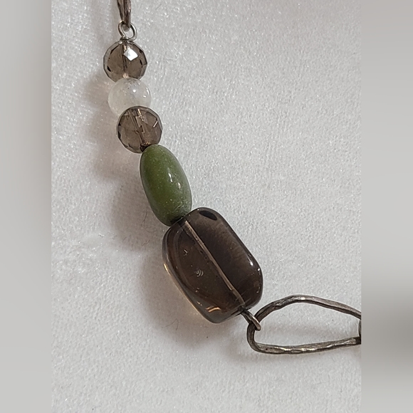 Silpada Sterling Link Necklace With Jade, Citrine, & Smoky Quartz - Retired - Picture 2 of 6